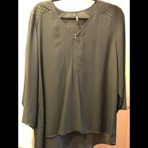 Olive Green Sheer Top